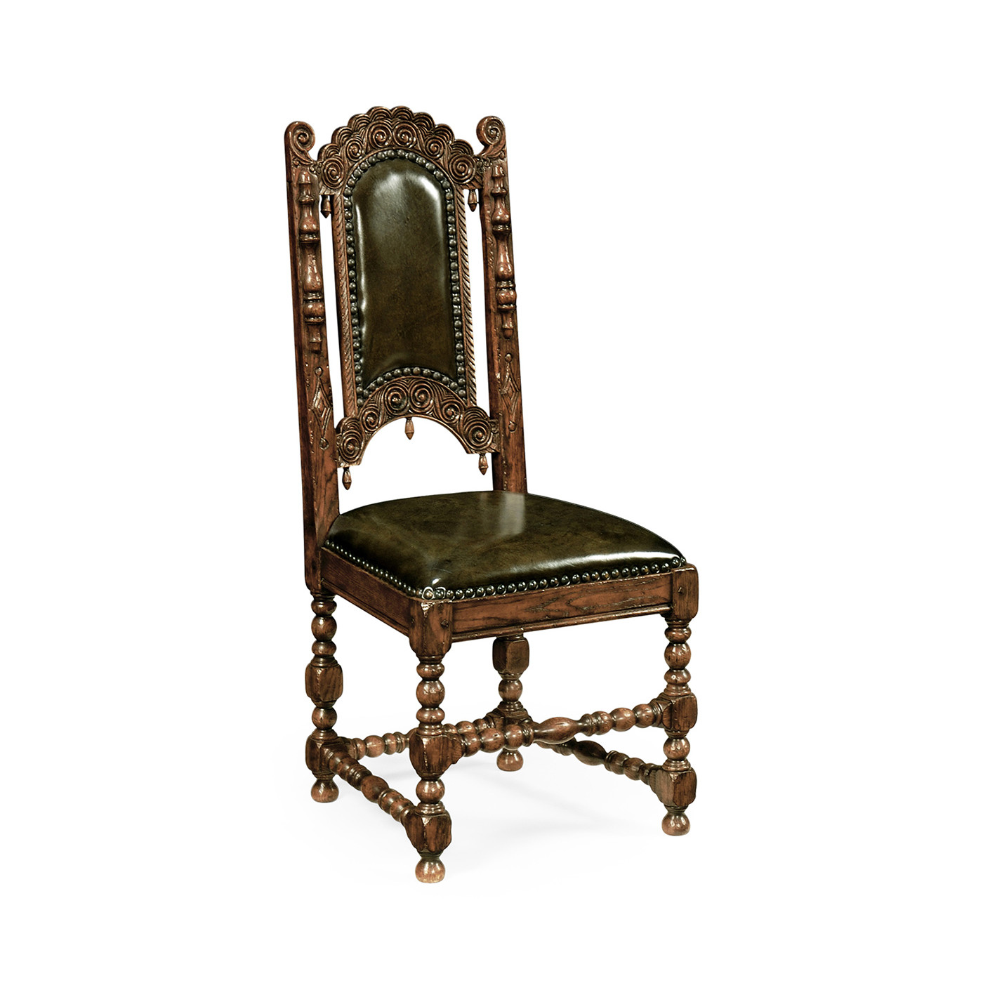 Elizabethan Style Dark Oak Side Chair