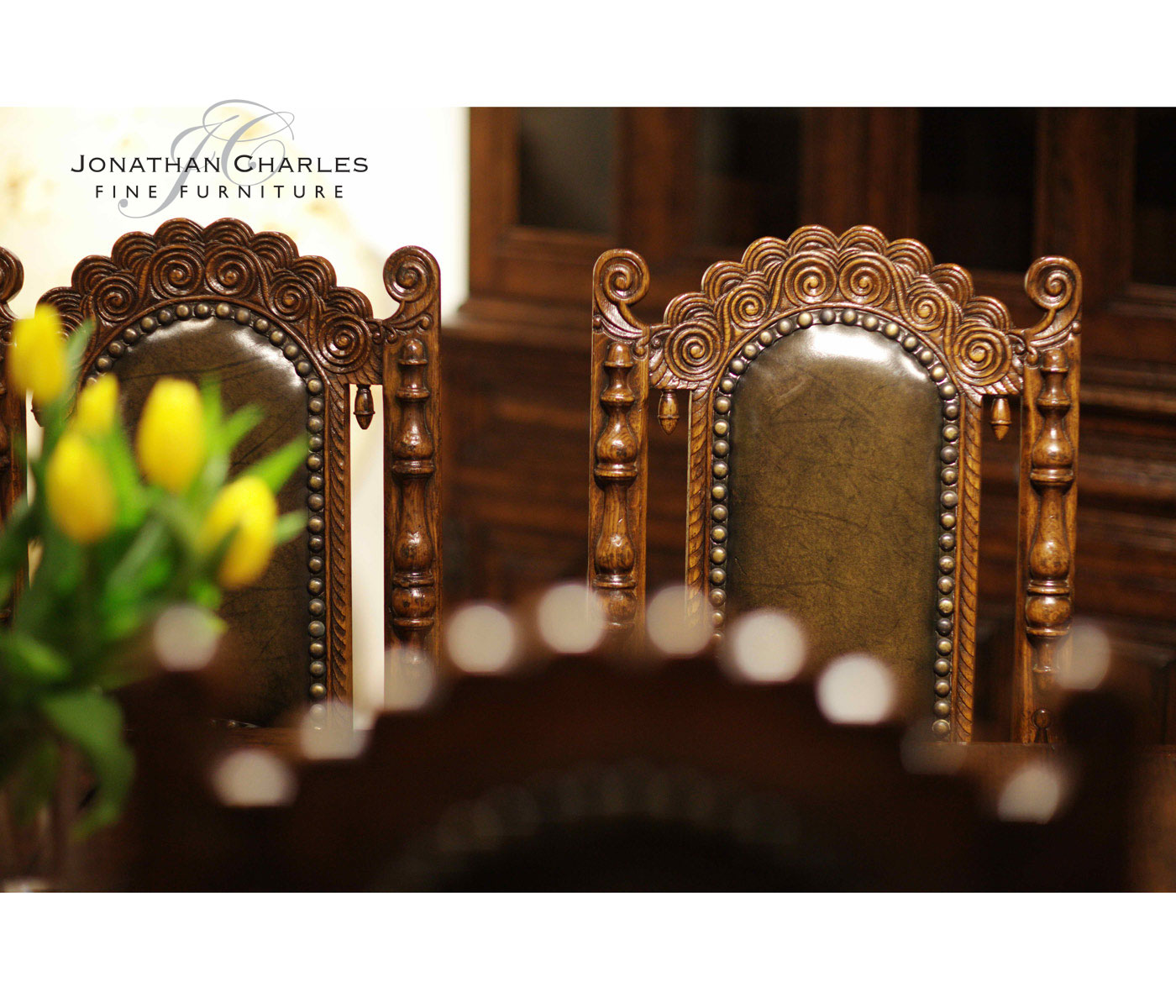 Elizabethan Style Dark Oak Side Chair