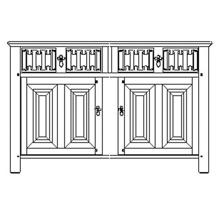 Carved Dark Oak TV Base