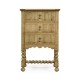 Linenfold Natural Oak Bedside Chest