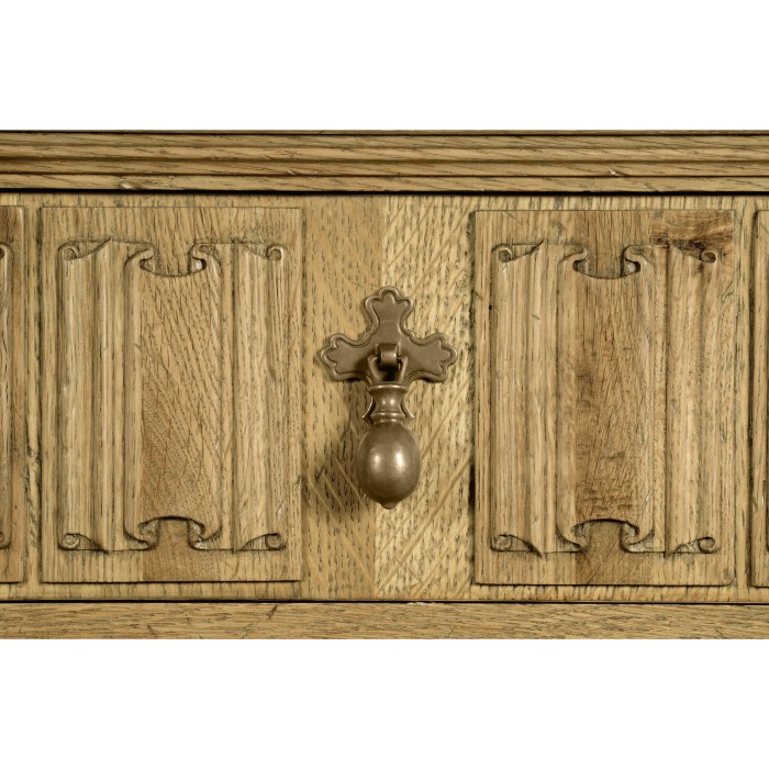 Linenfold Natural Oak Bedside Chest