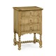 Linenfold Natural Oak Bedside Chest