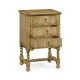Linenfold Natural Oak Bedside Chest