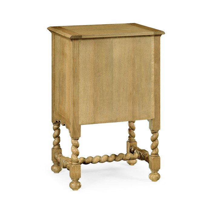 Linenfold Natural Oak Bedside Chest