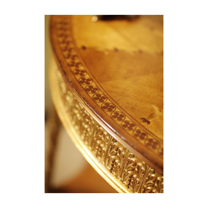 Small Gilded Console with Shelf