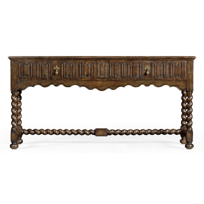 Linenfold Dark Oak TV Base