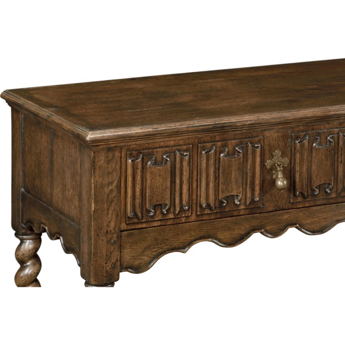 Linenfold Dark Oak TV Base