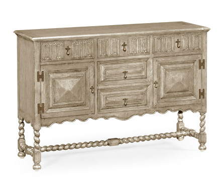 Linenfold Grey Oak Sideboard