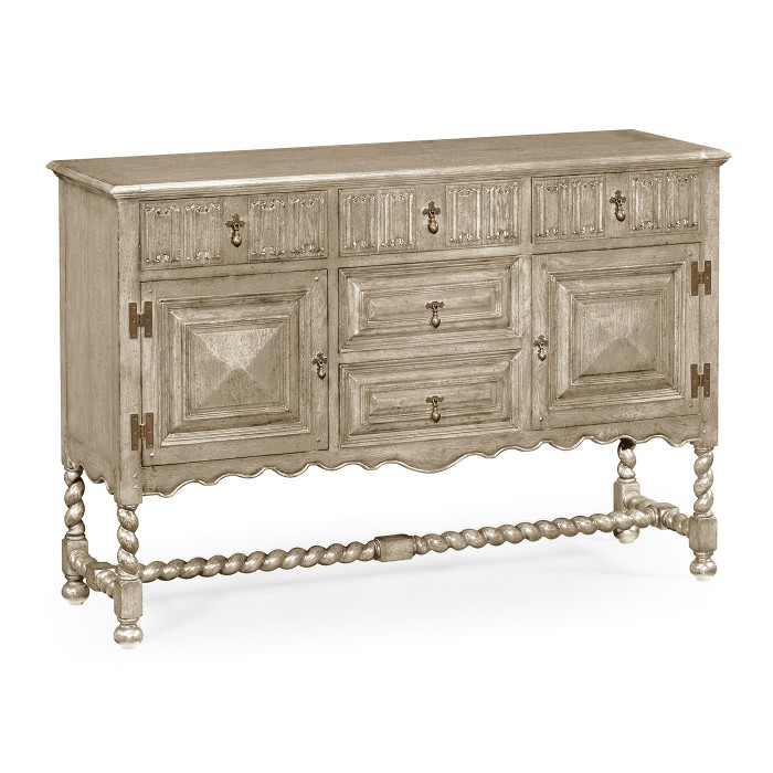 Linenfold Grey Oak Sideboard