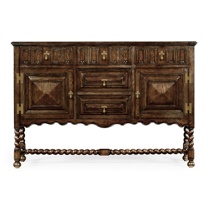 Linenfold Dark Oak Sideboard