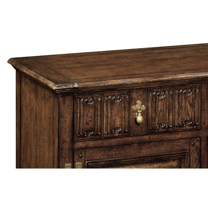 Linenfold Dark Oak Sideboard