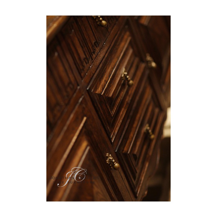 Linenfold Dark Oak Sideboard