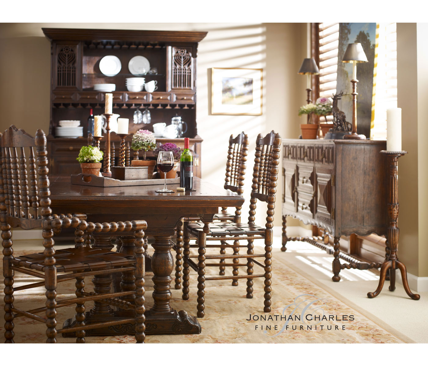 Linenfold Dark Oak Sideboard