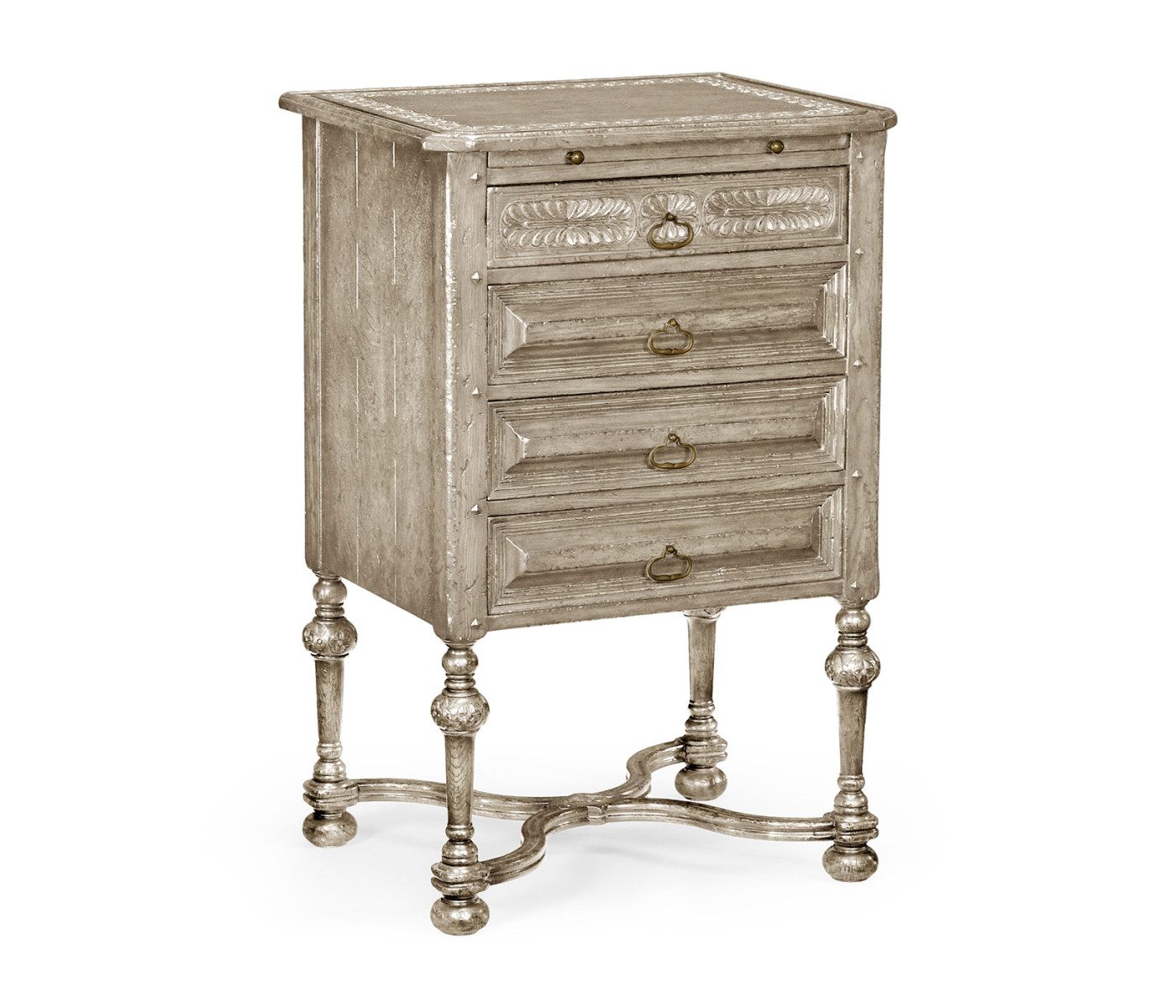 Tudorbethan Grey Oak Bedside Chest of Drawers