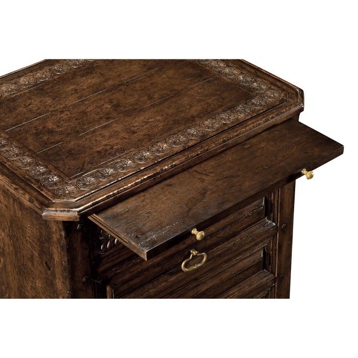 Tudorbethan Dark Oak Bedside Chest of Drawers