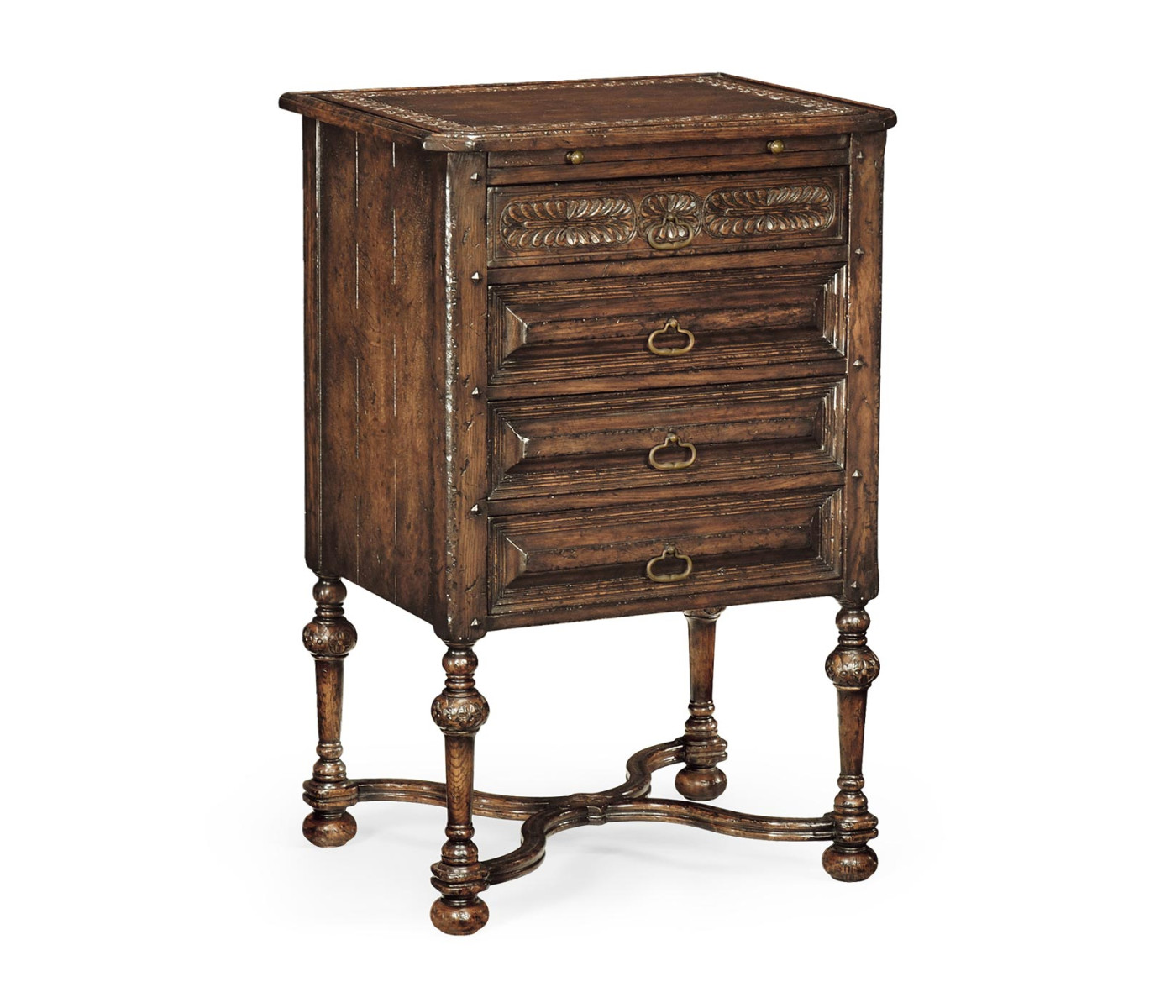 Tudorbethan Dark Oak Bedside Chest of Drawers