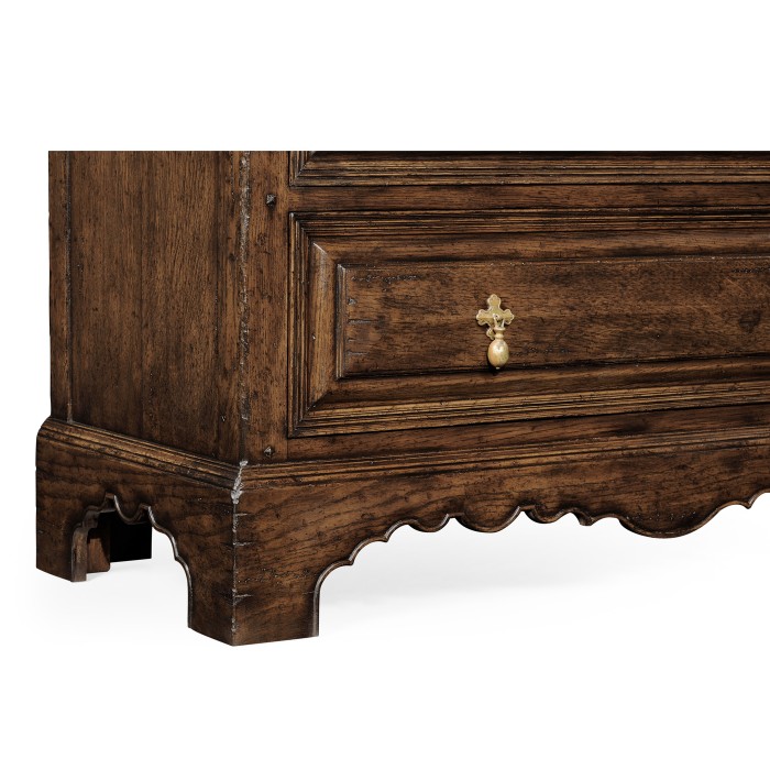 Linenfold Dark Oak Chest Of Drawers
