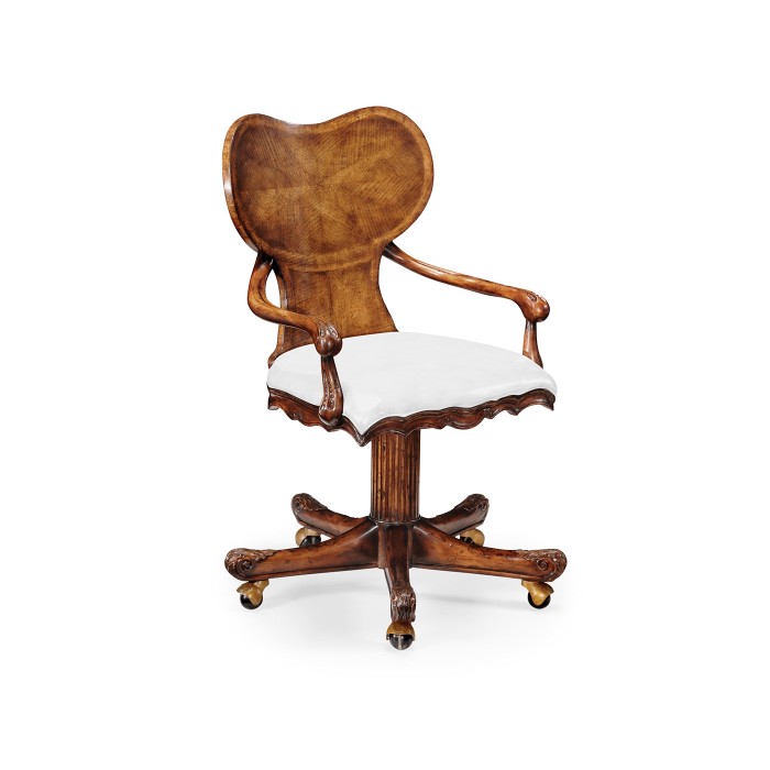 George I Style Adjustable Kidney Desk Chair