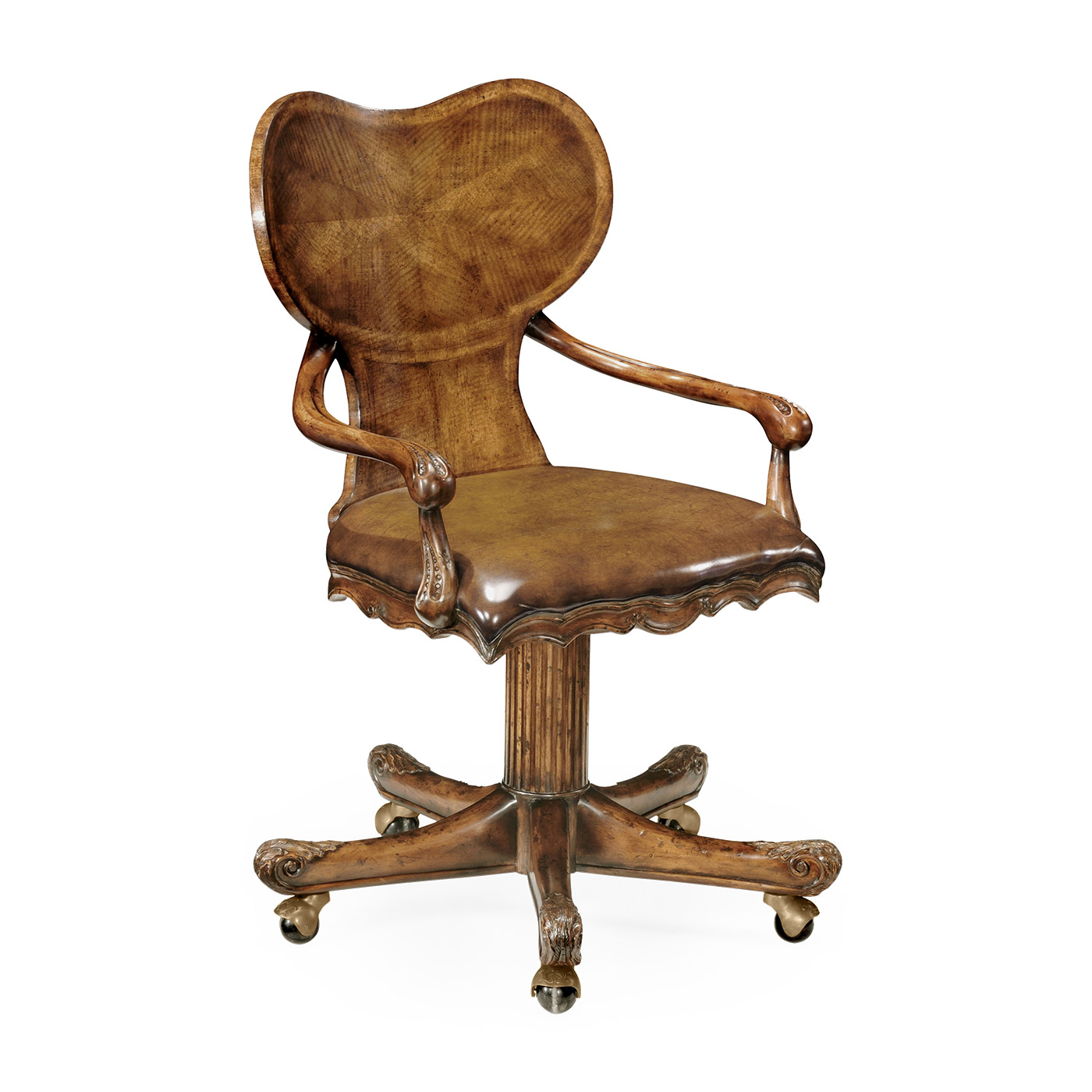 George I Style Adjustable Kidney Desk Chair