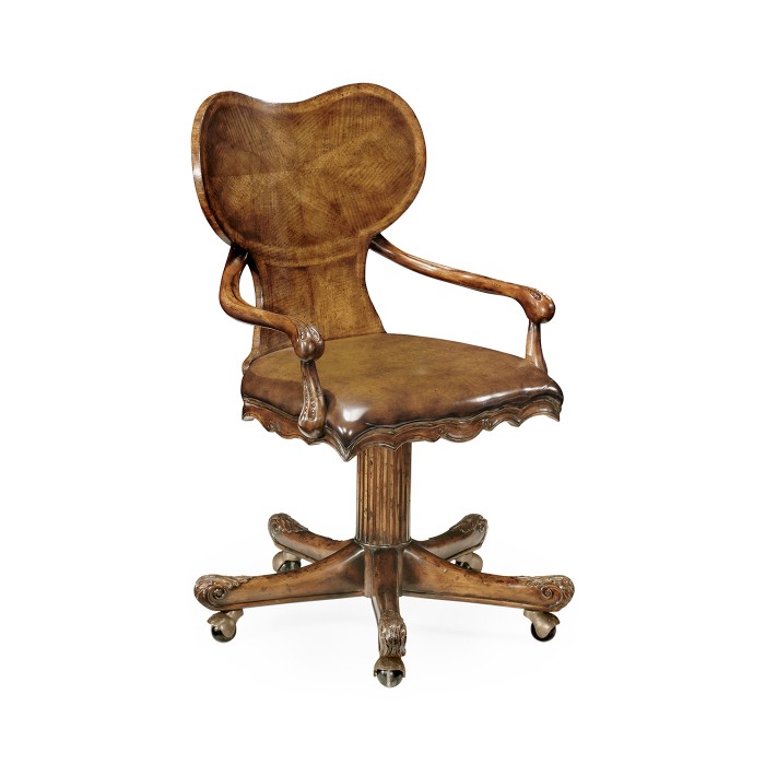 George I Style Adjustable Kidney Desk Chair