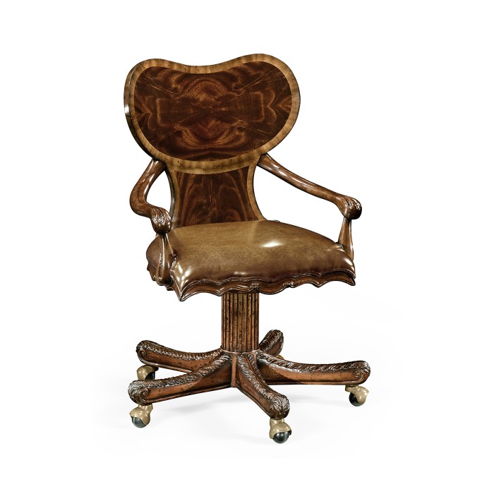 George I Style Adjustable Desk Chair (Mahogany)