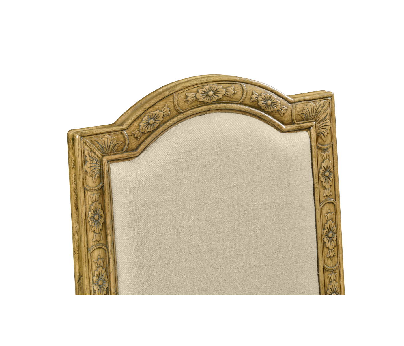 Jacobean Style Natural Oak Upholstered Back Side Chair