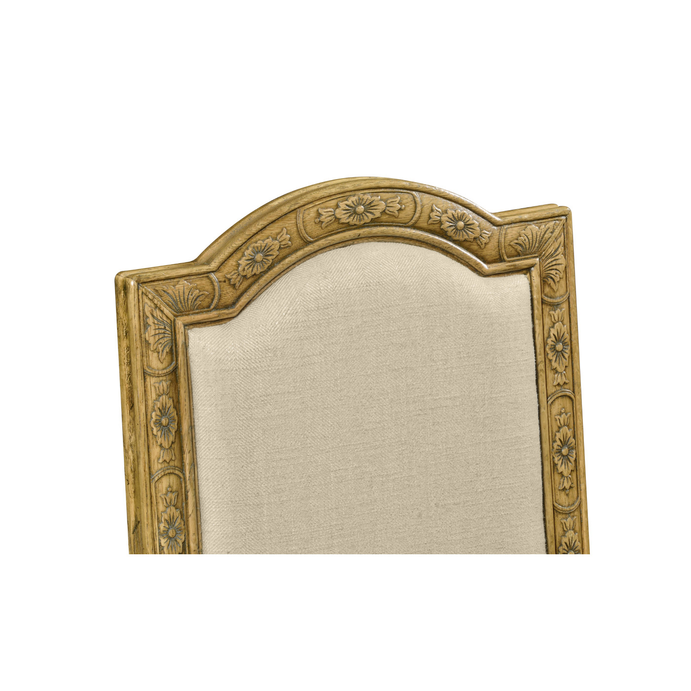 Jacobean Style Natural Oak Upholstered Back Side Chair