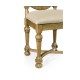 Jacobean Style Natural Oak Upholstered Back Side Chair