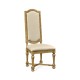 Jacobean Style Natural Oak Upholstered Back Side Chair