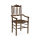 Bobbin Dark Oak Arm Chair with Medium Antique Chestnut Leather Seat
