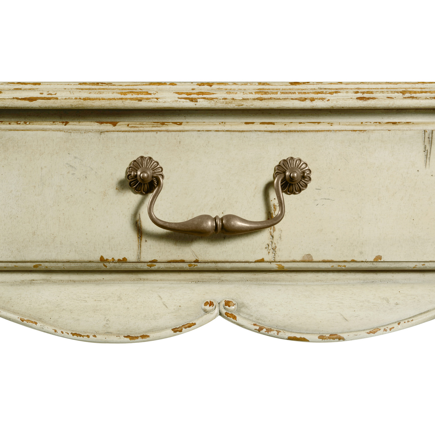 Grey rub-through square side table