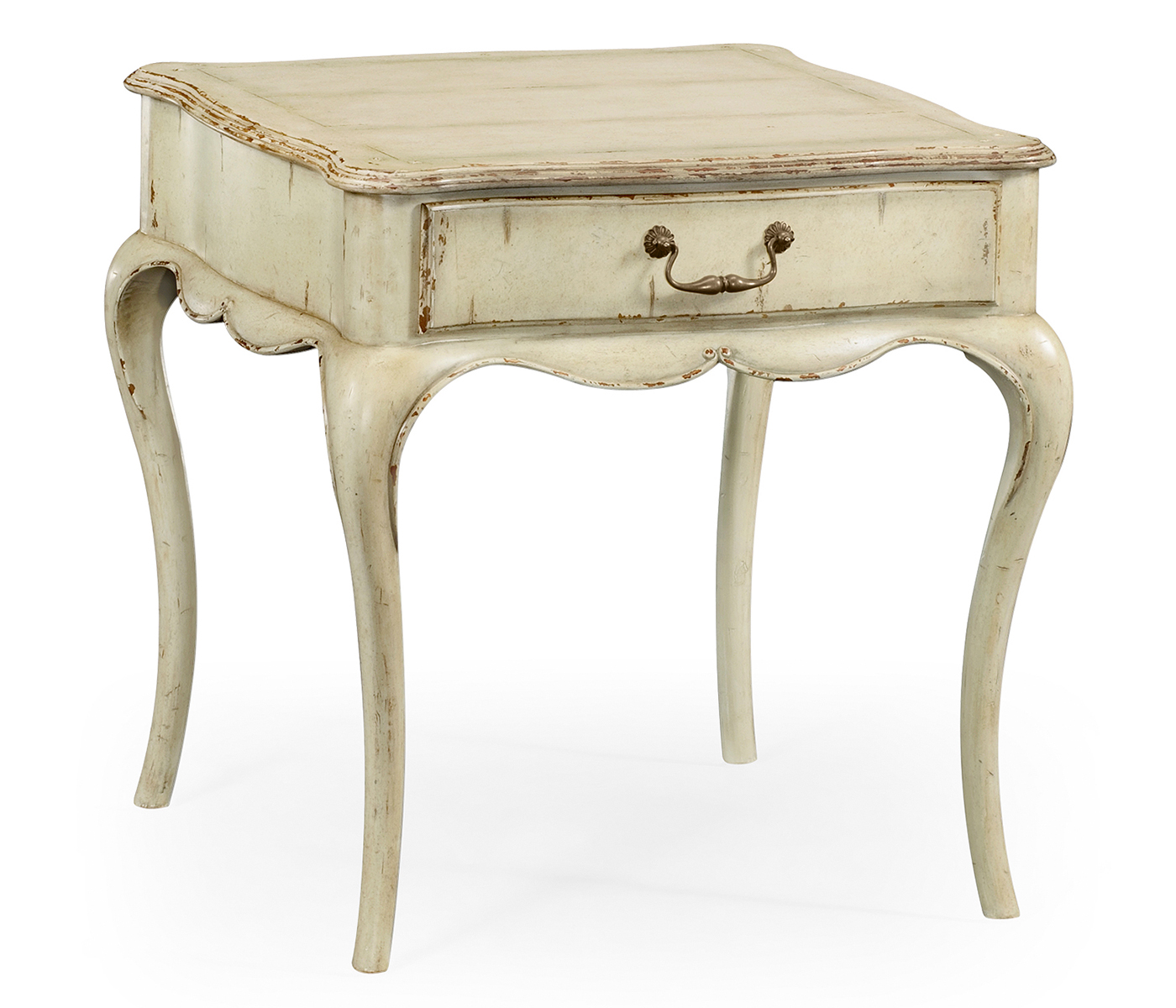 Grey rub-through square side table