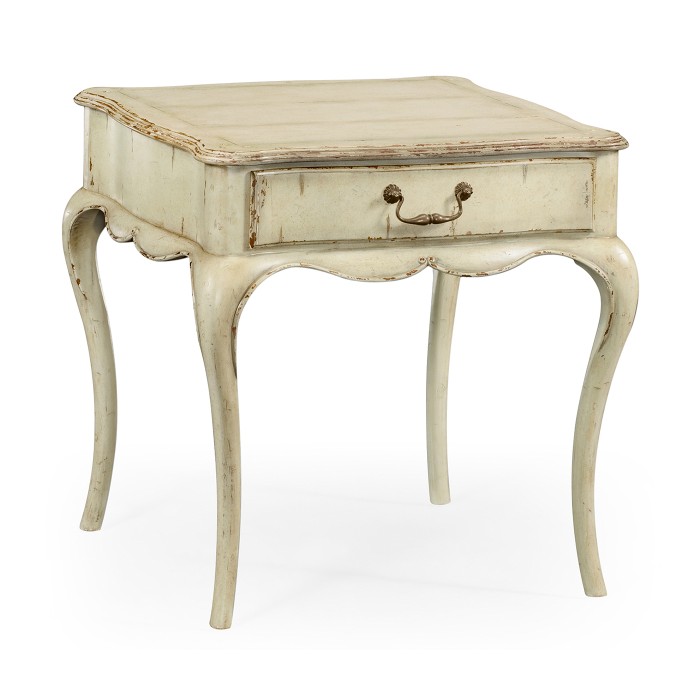 Grey rub-through square side table