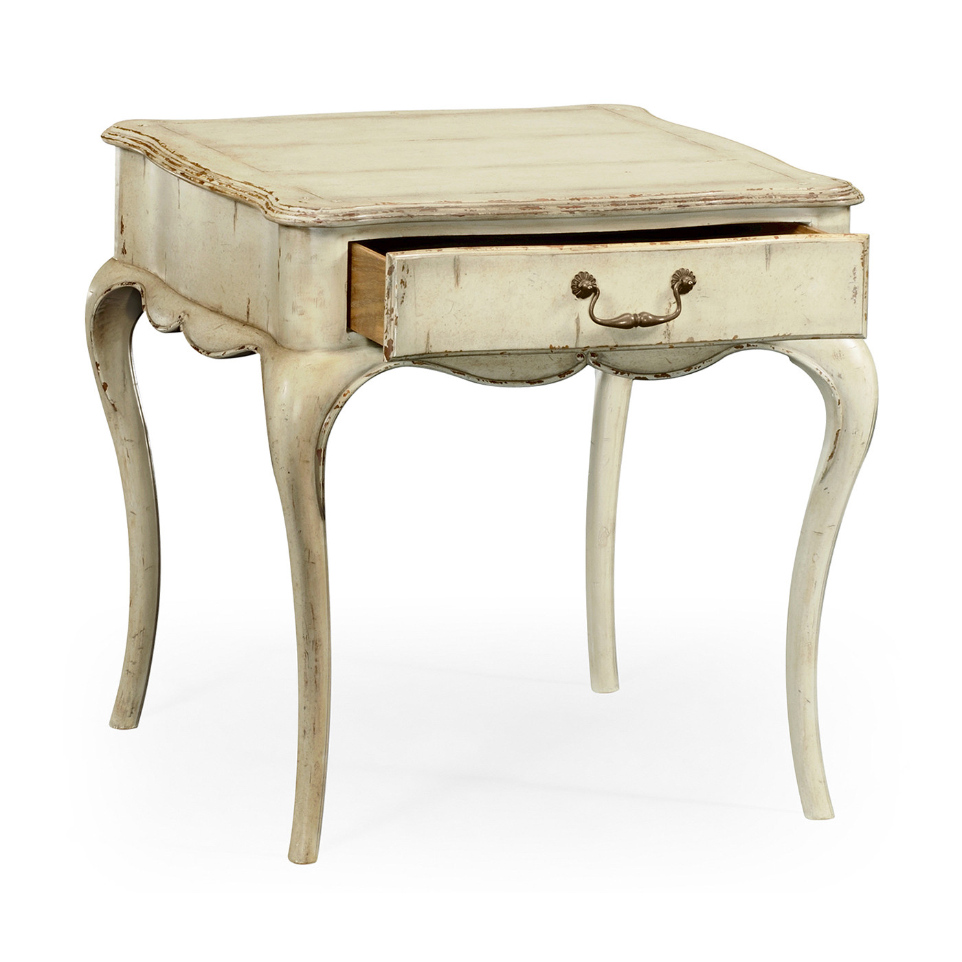 Grey rub-through square side table