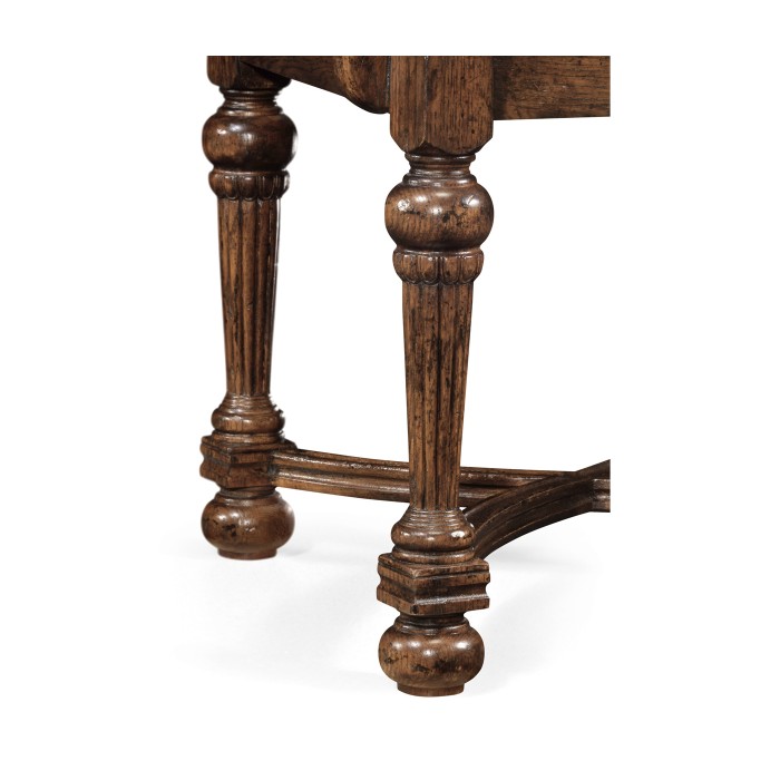 Jacobean Style Dark Oak Pierced Back Arm Chair