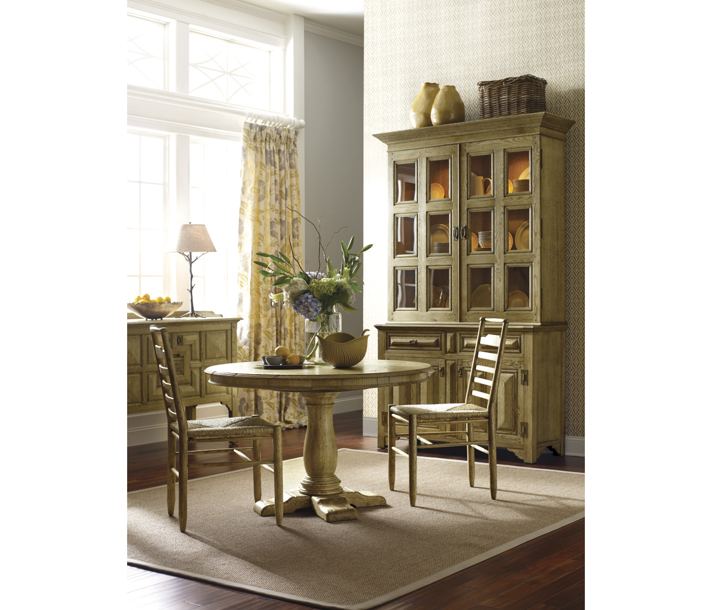 48'' French Country Style Natural Oak Dining Table