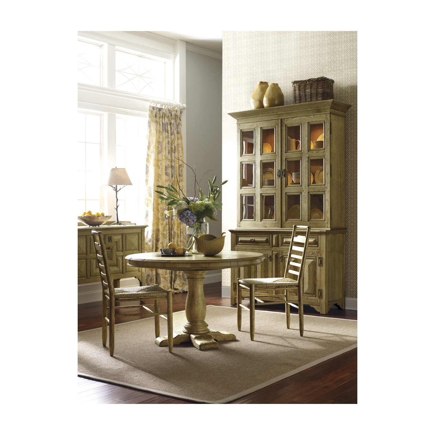 French Country Style Dark Oak Dining Table 48