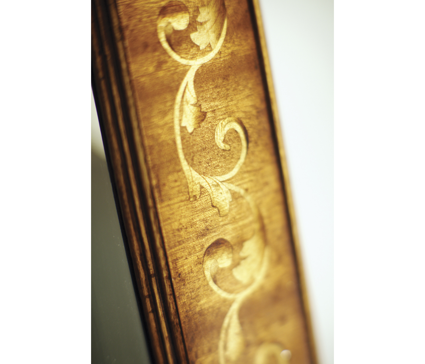 Louis XVI Style inlaid & gilded rectangular mirror