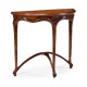 Walnut console with a leather top