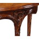 Walnut console with a leather top