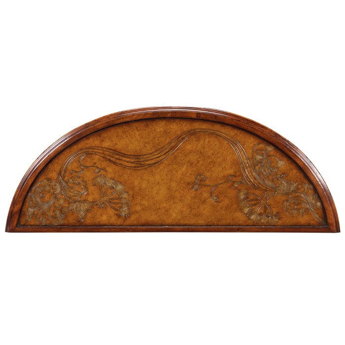 Walnut console with a leather top