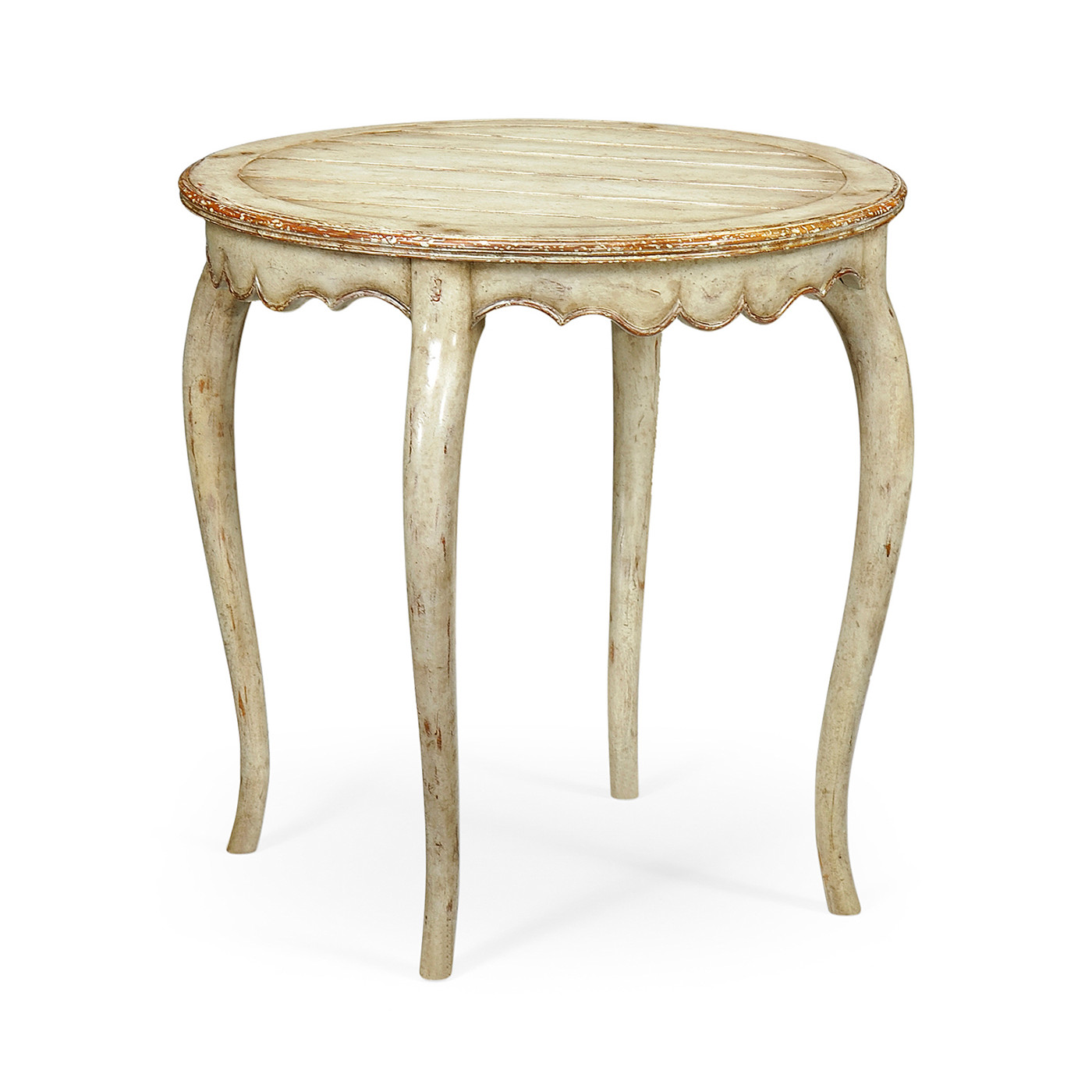 Grey rub-through round side table