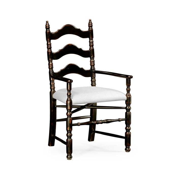 Black Oak Ladder Back Country Chair (Arm)