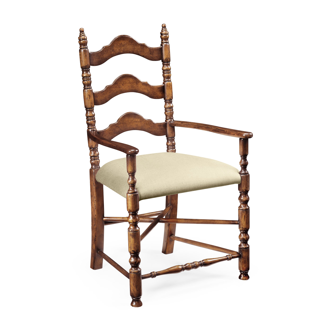Walnut Ladder Back Country Chair (Arm)