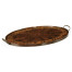 Oval Mahogany Tray with Floral Inlay
