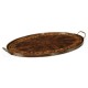 Oval Mahogany Tray with Floral Inlay