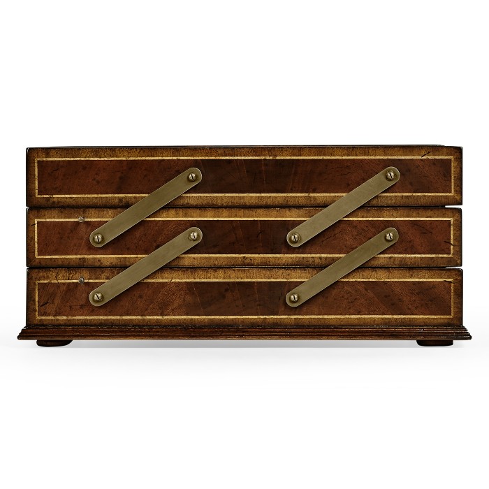 Victorian Style Mahogany Triple Letter Tray