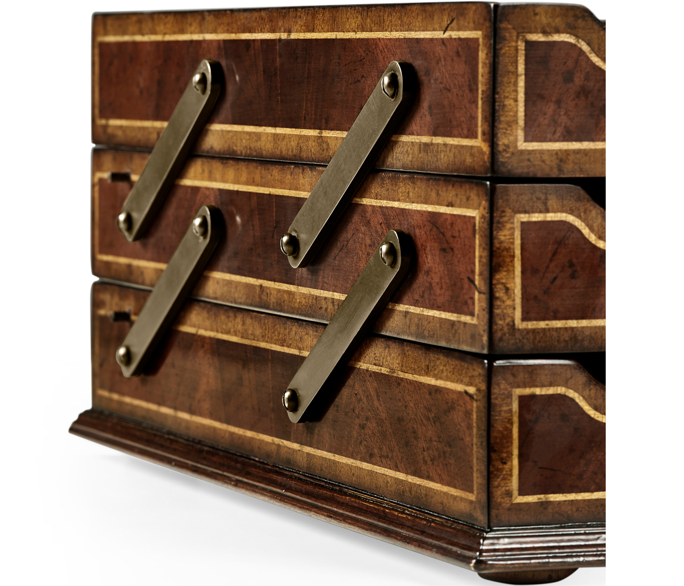 Victorian Style Mahogany Triple Letter Tray