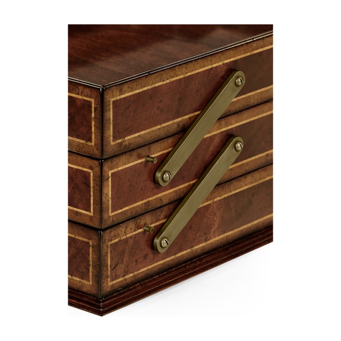 Victorian Style Mahogany Triple Letter Tray