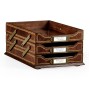 Victorian Style Mahogany Triple Letter Tray